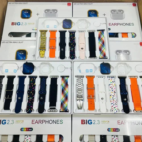 I20 Ultra Smart Watch With Earbuds And 7 Straps