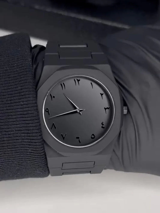 Aura Quartz Watch Black Timepiece With Arabic Numerals