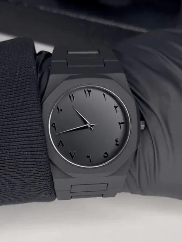 Aura Quartz Watch Black Timepiece With Arabic Numerals