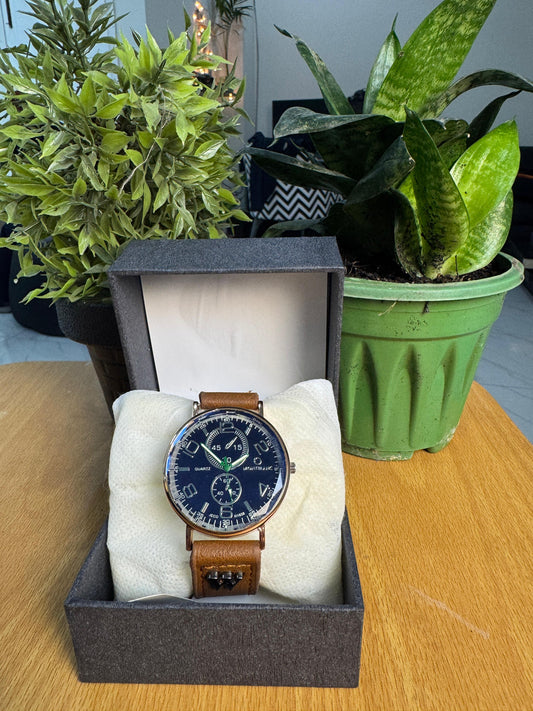 Montblanc Classic Chronograph Quartz Watch – Brown Leather Strap