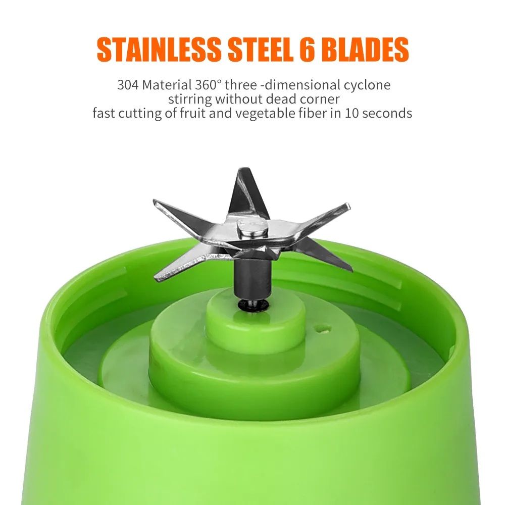 Juicer Blender 6 Blades USB Portable 380ml Mini Fruit Bottle Juicer Small Blender Juicer Blender 6 Blades USB Portable 380ml Mini Fruit Bottle  Juicer Small Blender