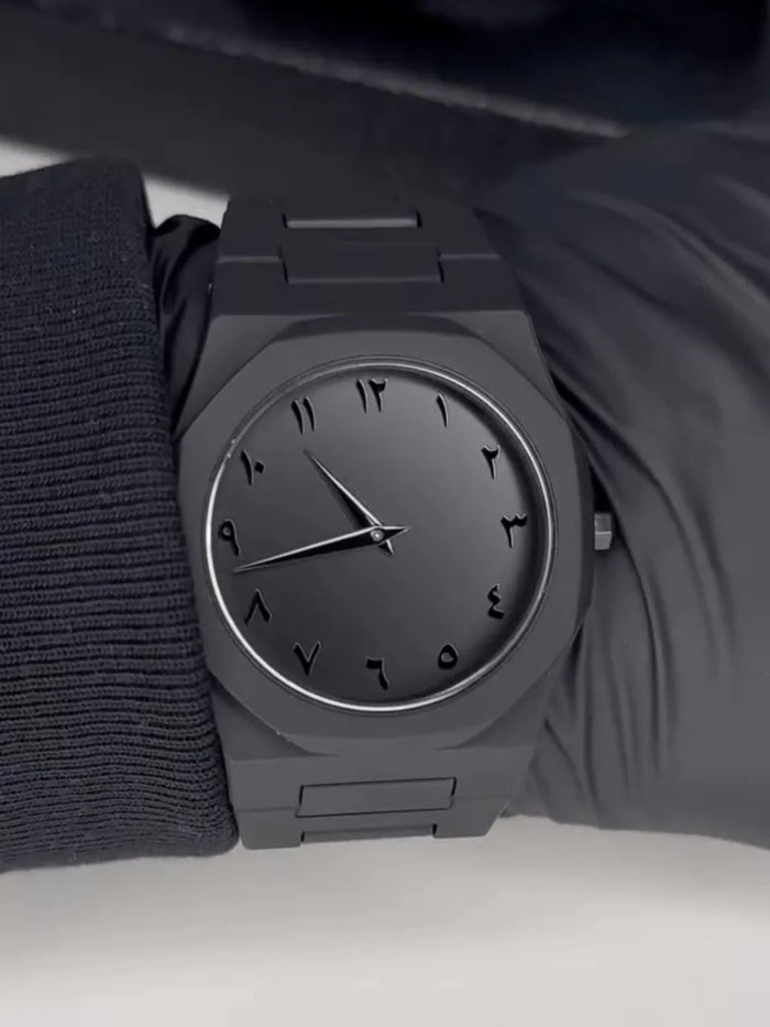 Aura Quartz Watch Black Timepiece With Arabic Numerals