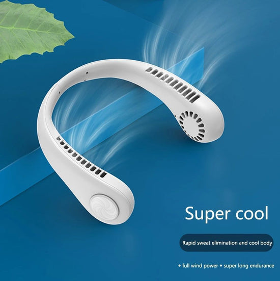 Portable Neck Fan Electric Wireless Fan Rechargeable USB Mini Fan Bladeless Personal Fans Hanging Neck Cooler for Outdoor Sports